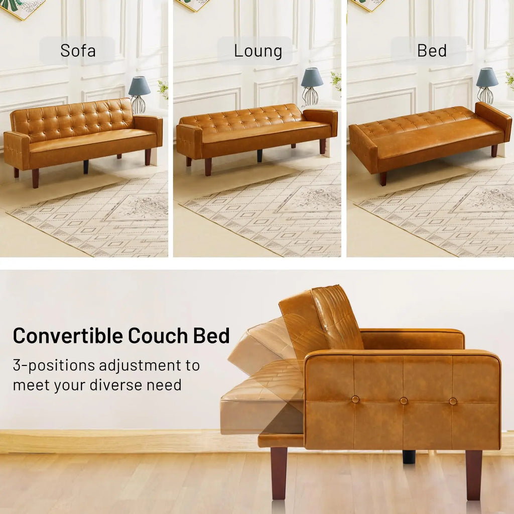 Faux Leather Sofa Bed