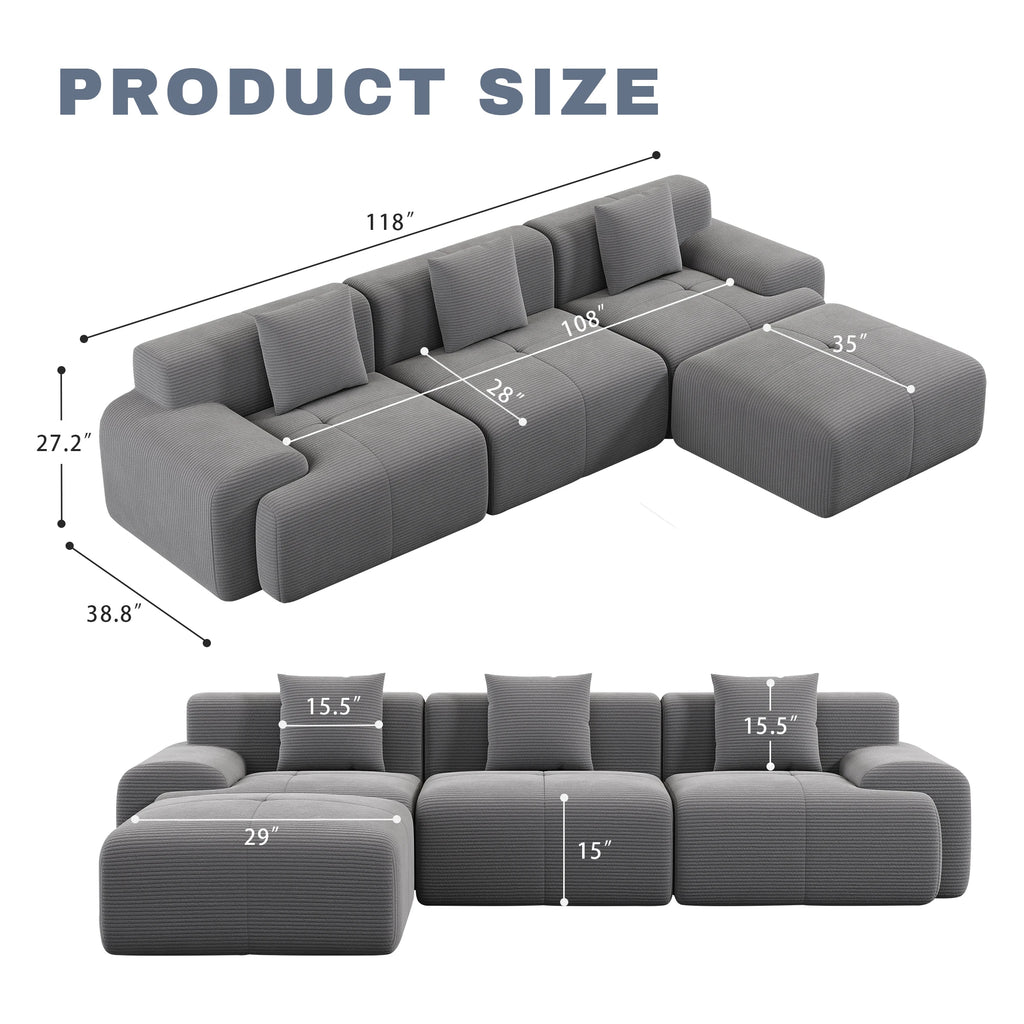 Corduroy Sectional Sofa