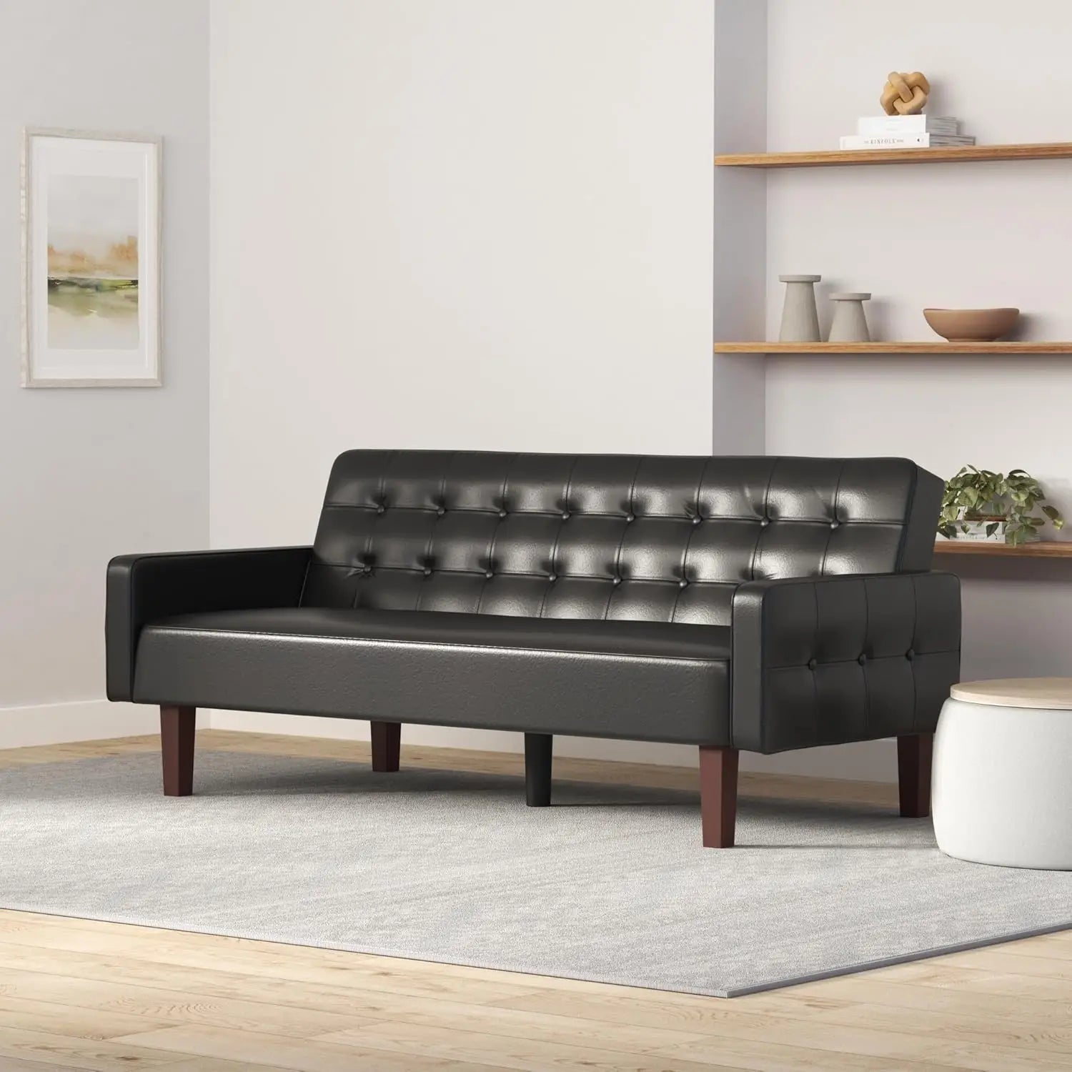 Faux Leather Sofa Bed