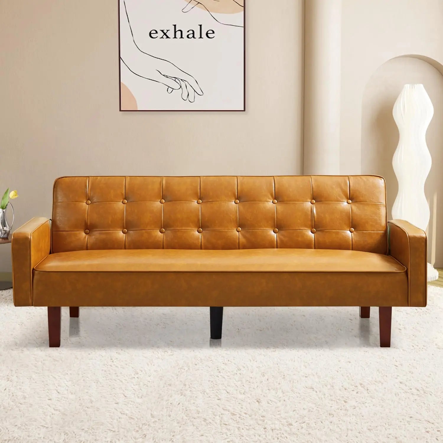 Faux Leather Sofa Bed