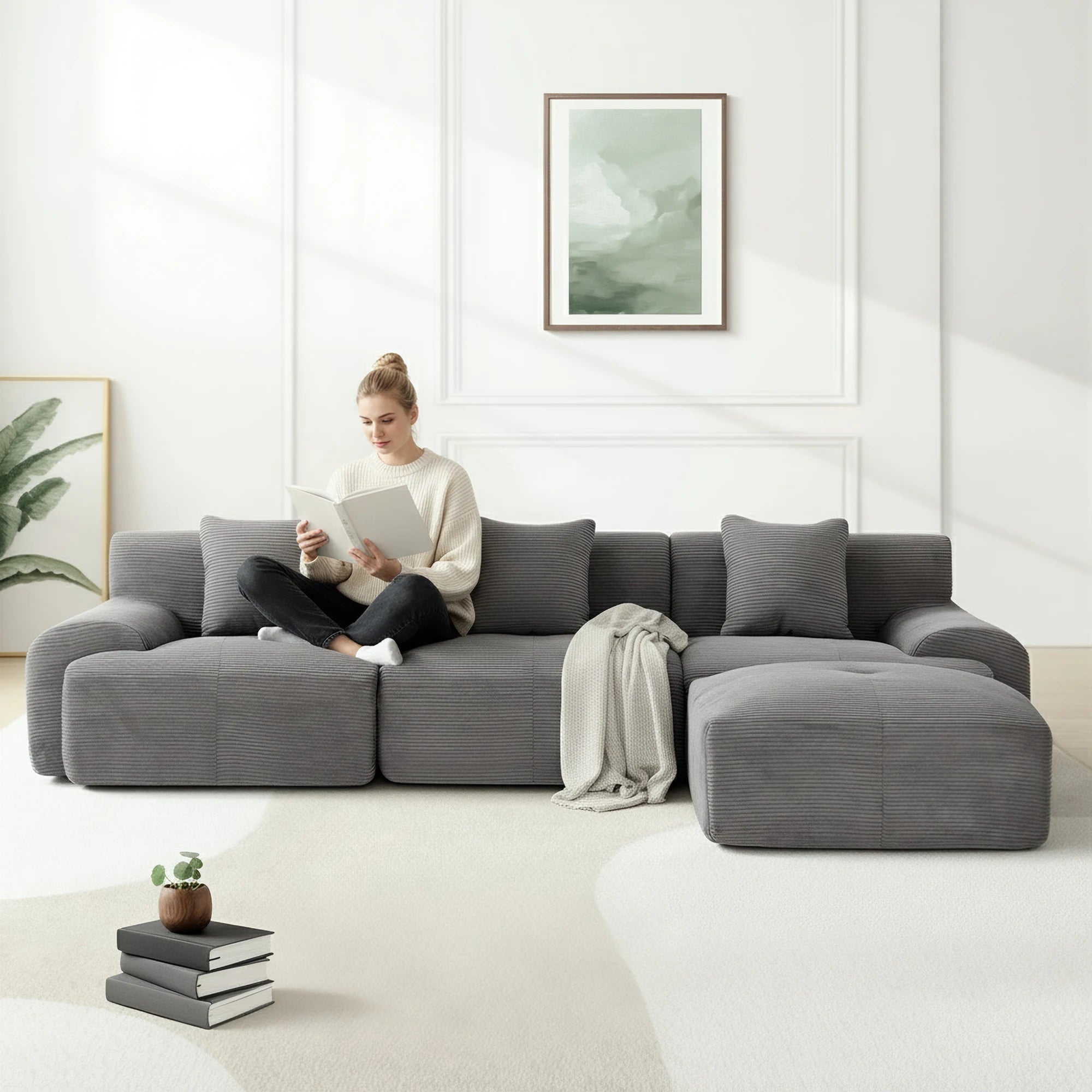 Corduroy Sectional Sofa