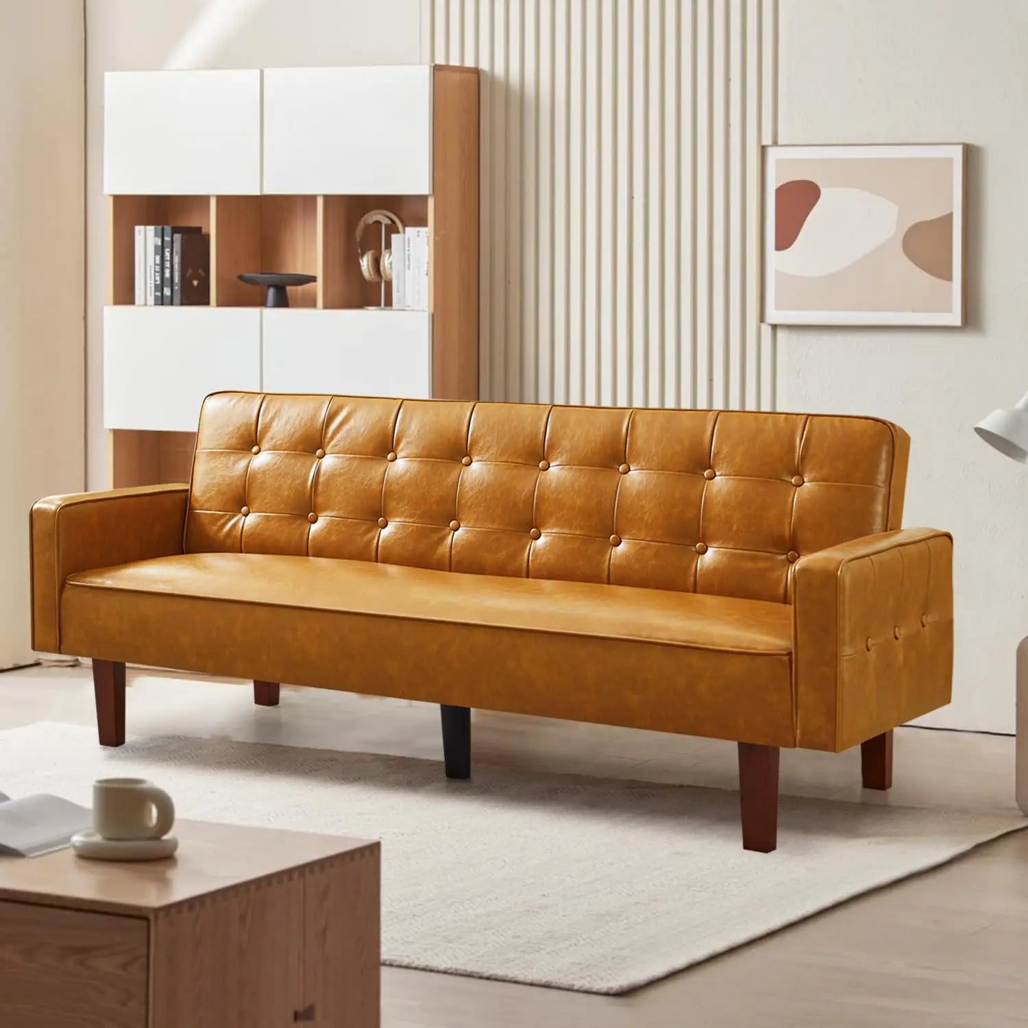 Faux Leather Sofa Bed