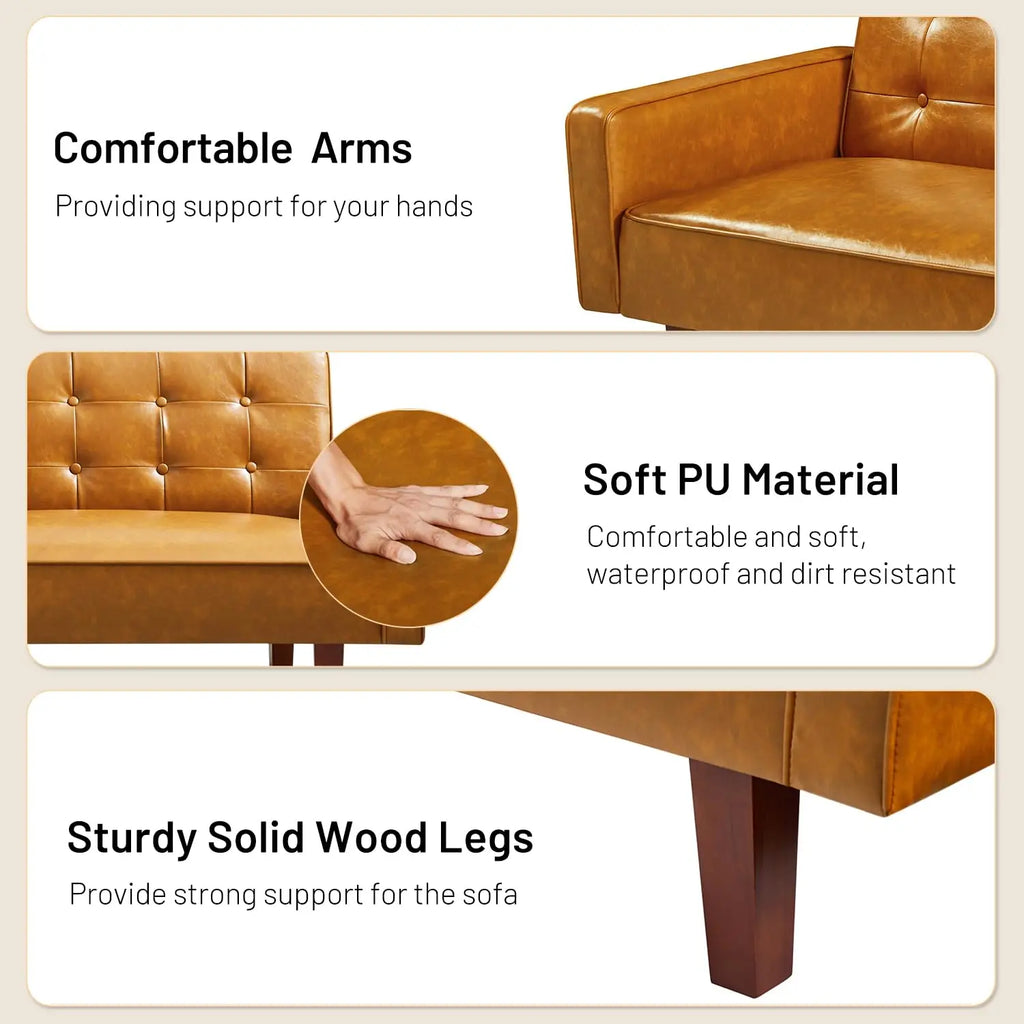 Faux Leather Sofa Bed