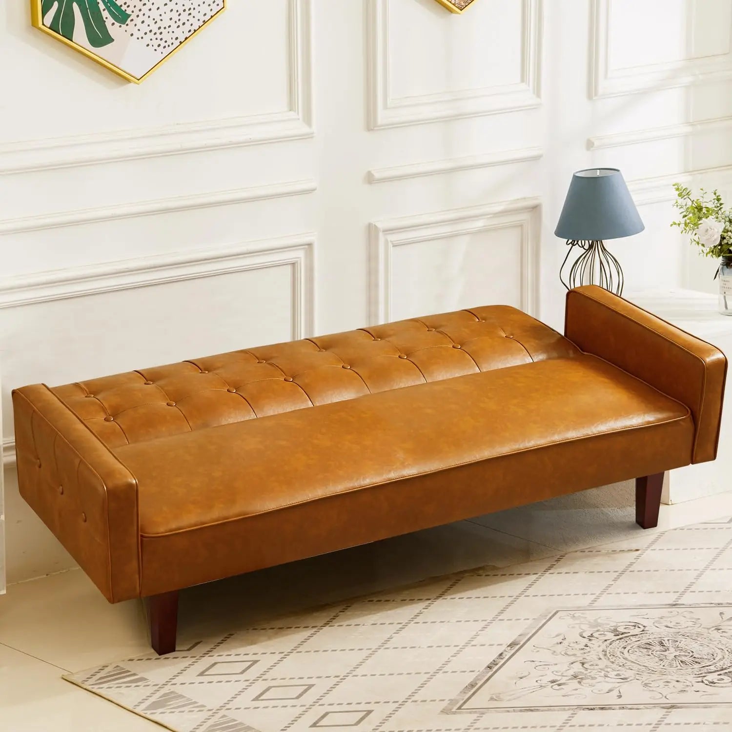 Faux Leather Sofa Bed