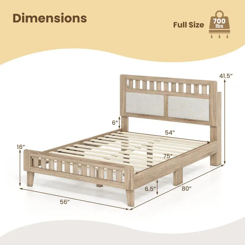 Mid-Century Wood Bed