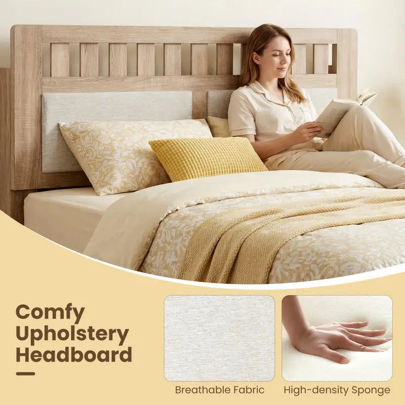 Mid-Century Wood Bed