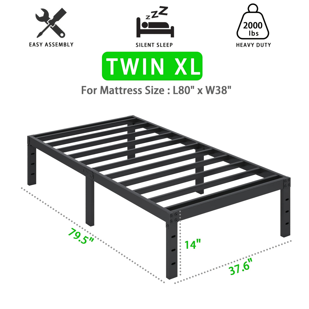 Heavy-Duty Metal Bed Frame