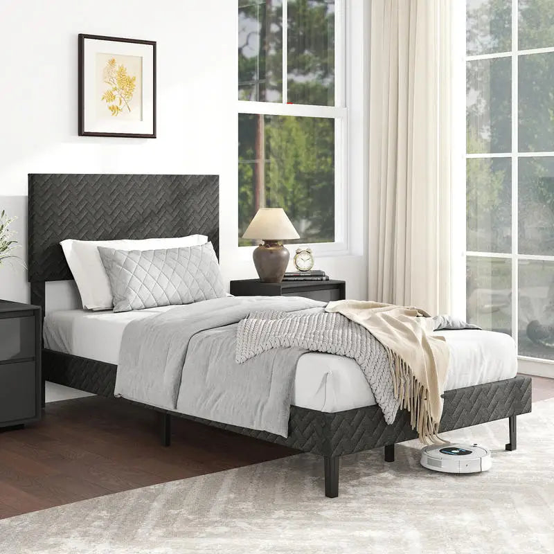 Chevron Velvet Bed