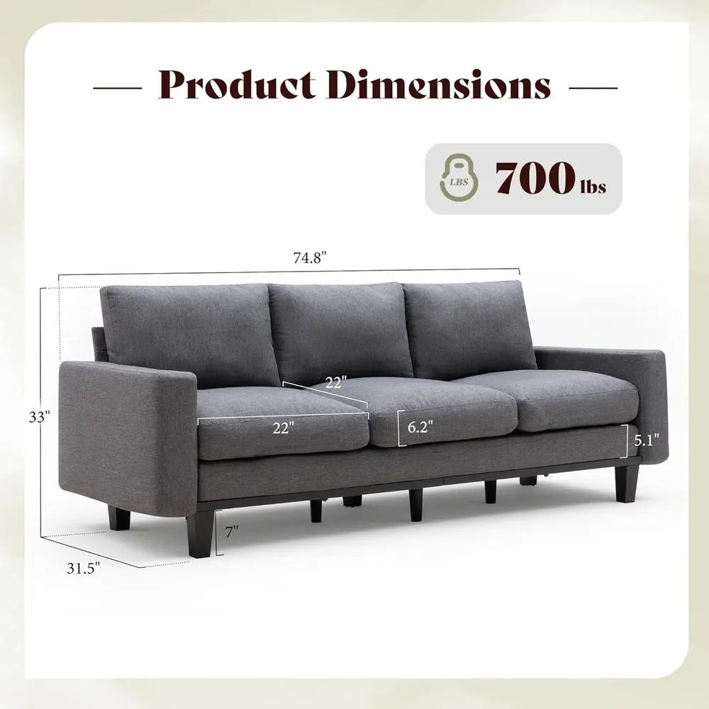 3-Seater Fabric Sofa