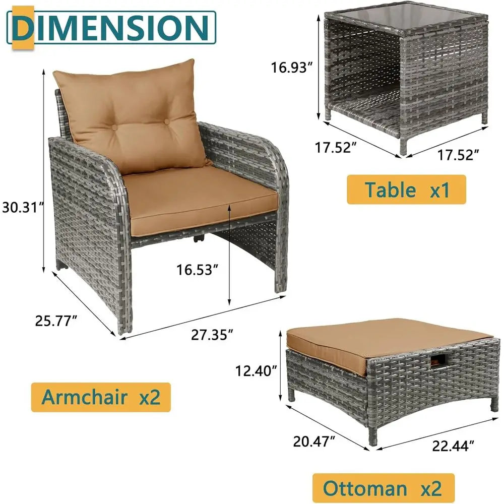 Outdoor Rattan Chair Set