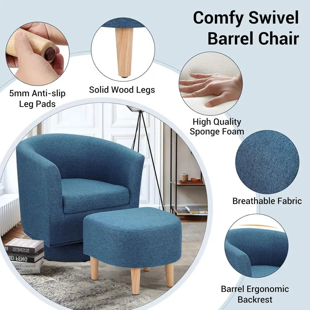 Swivel Barrel Chair Set