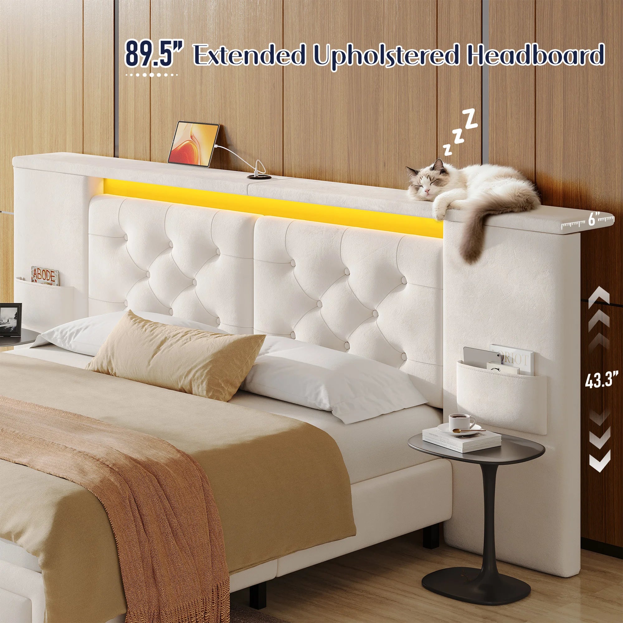 LED Storage Bed Frame