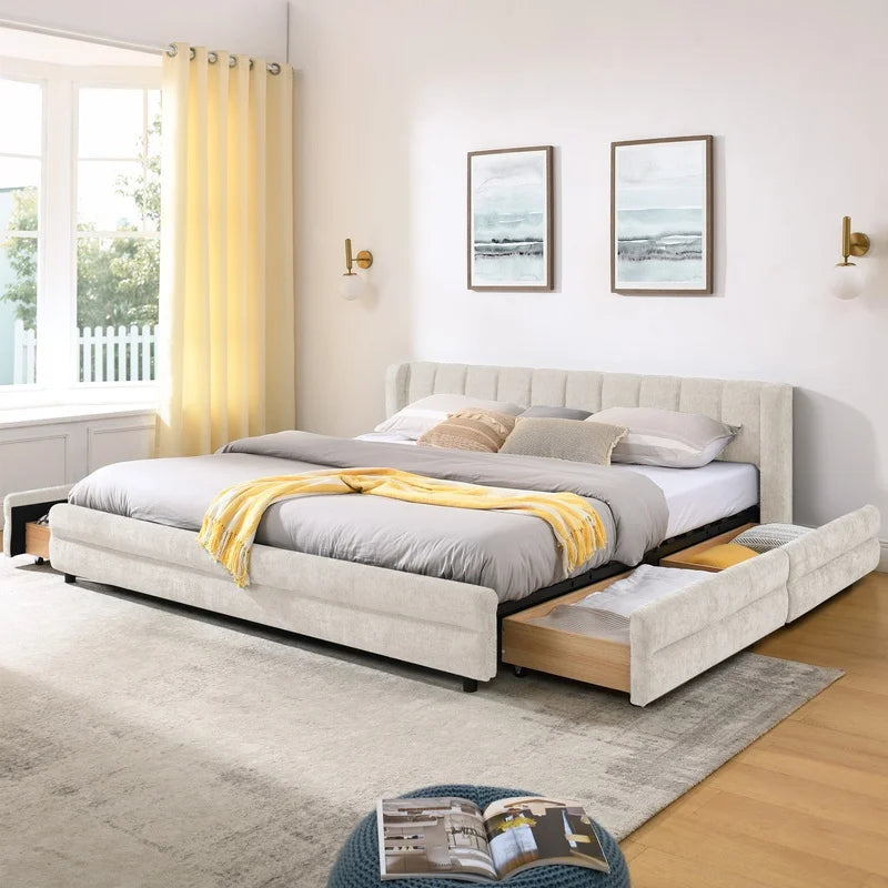Chenille Storage Bed