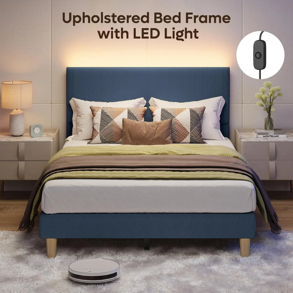 LED Upholstered Bed