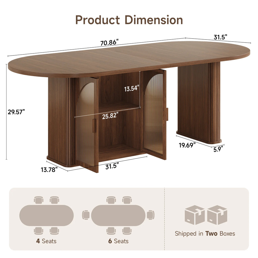 Walnut Oval Dining Table