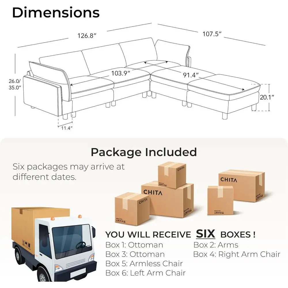 5-Seater Sectional Sofa