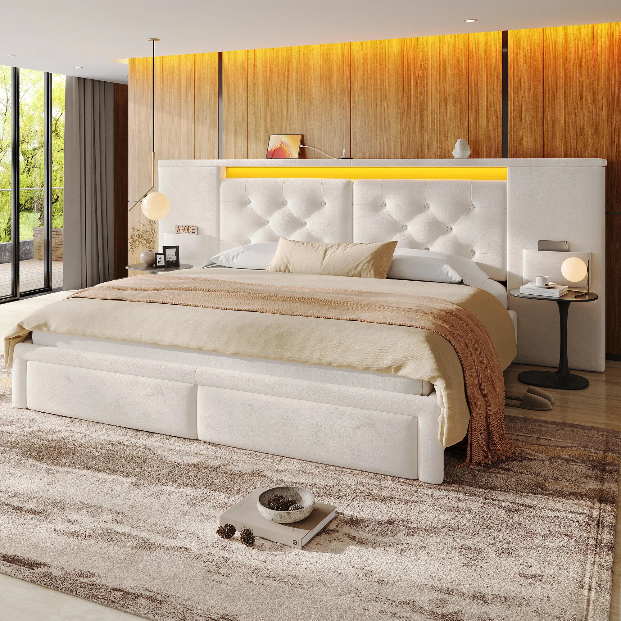 LED Storage Bed Frame
