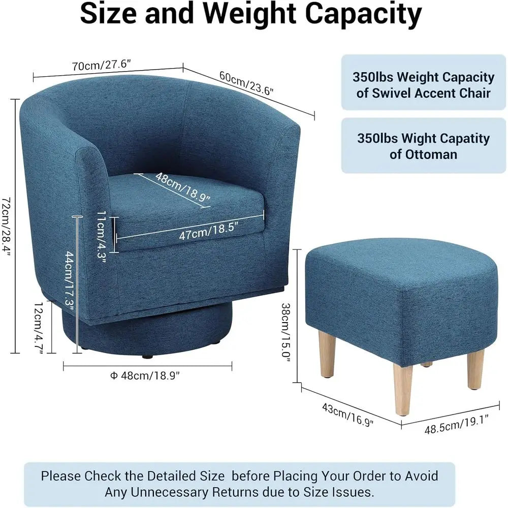 Swivel Barrel Chair Set