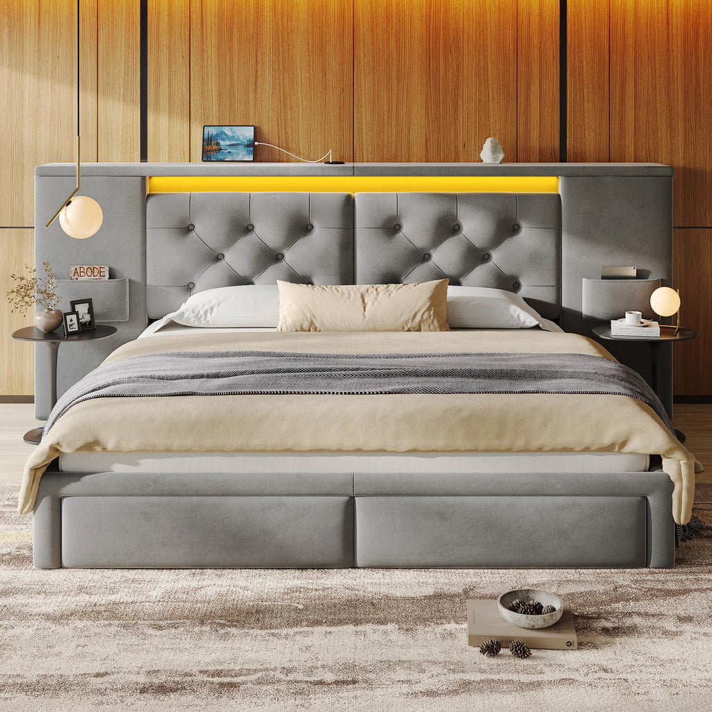LED Storage Bed Frame