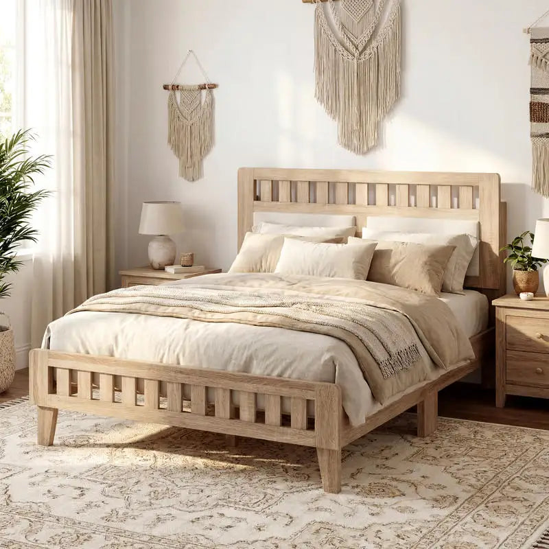 Mid-Century Wood Bed