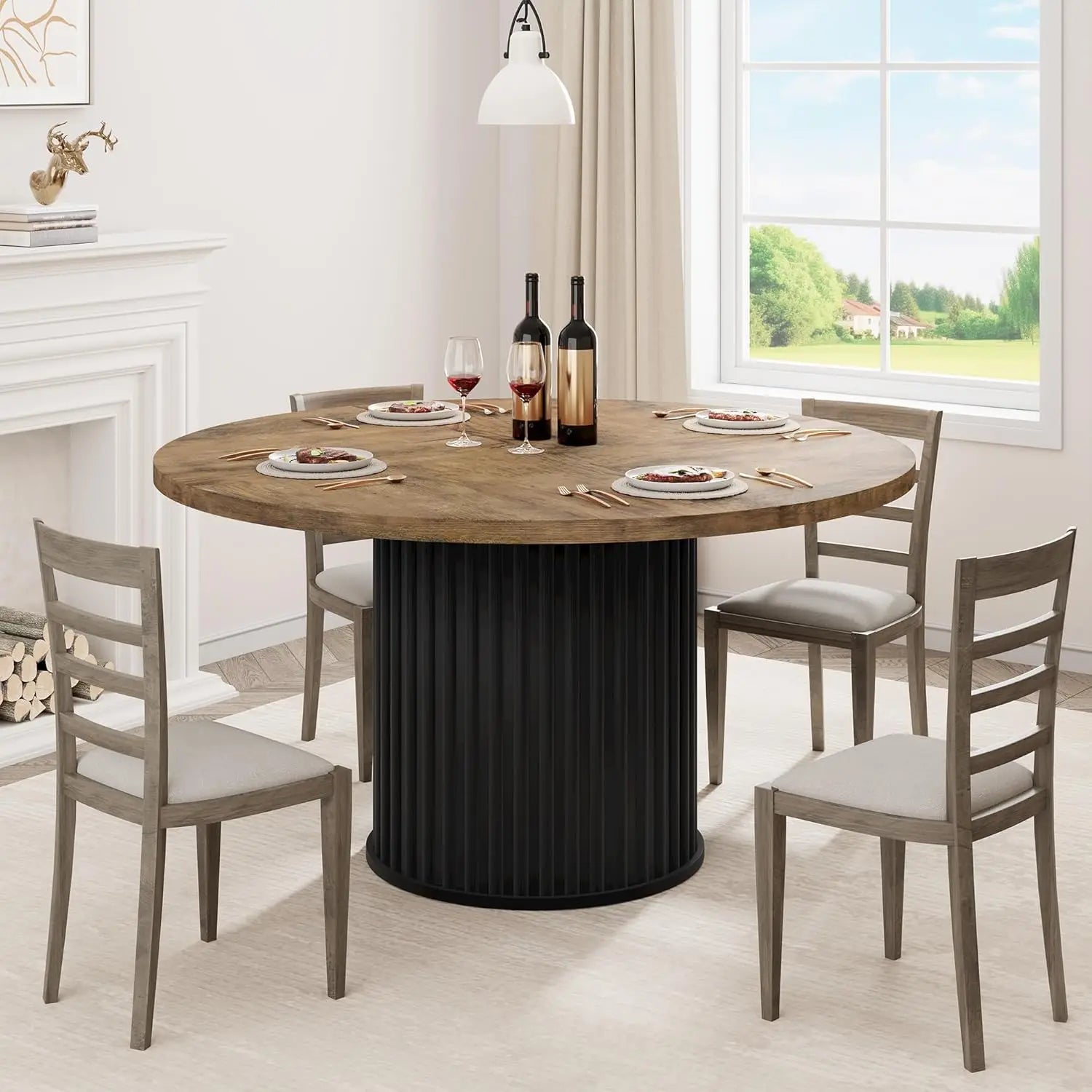 Wave Pedestal Dining Table