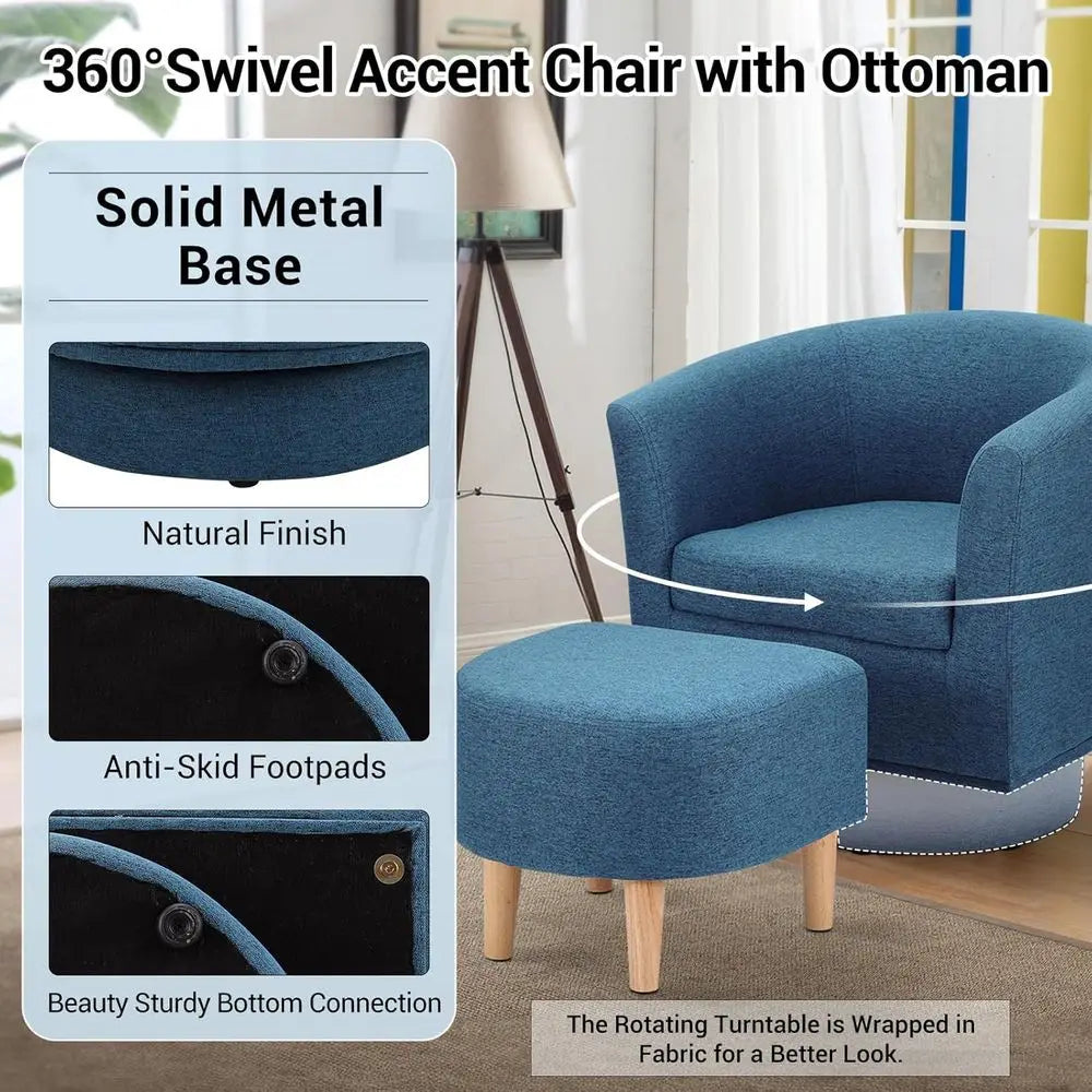 Swivel Barrel Chair Set