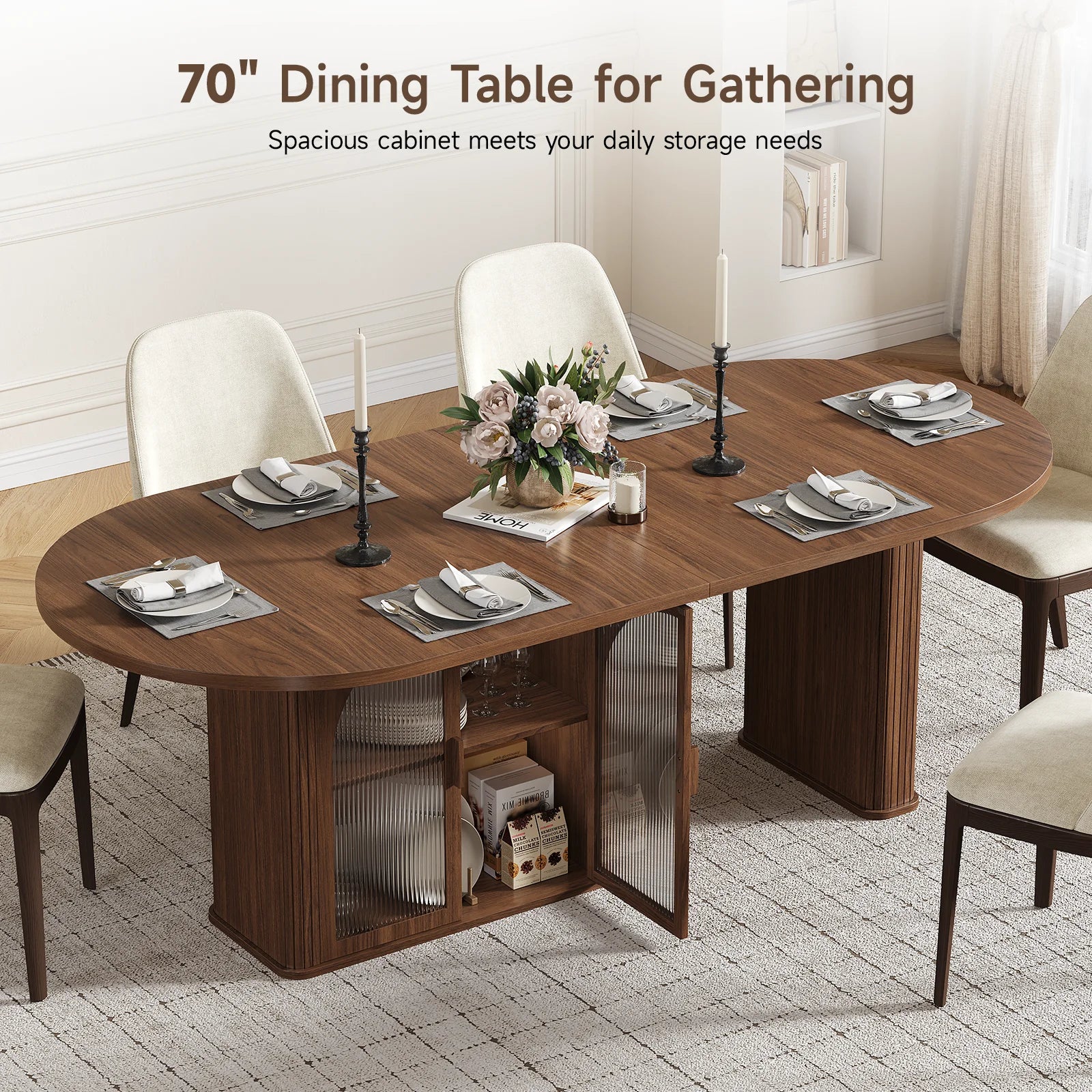 Walnut Oval Dining Table