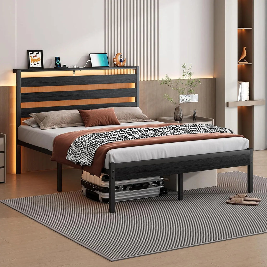 LED Metal Bed Frame
