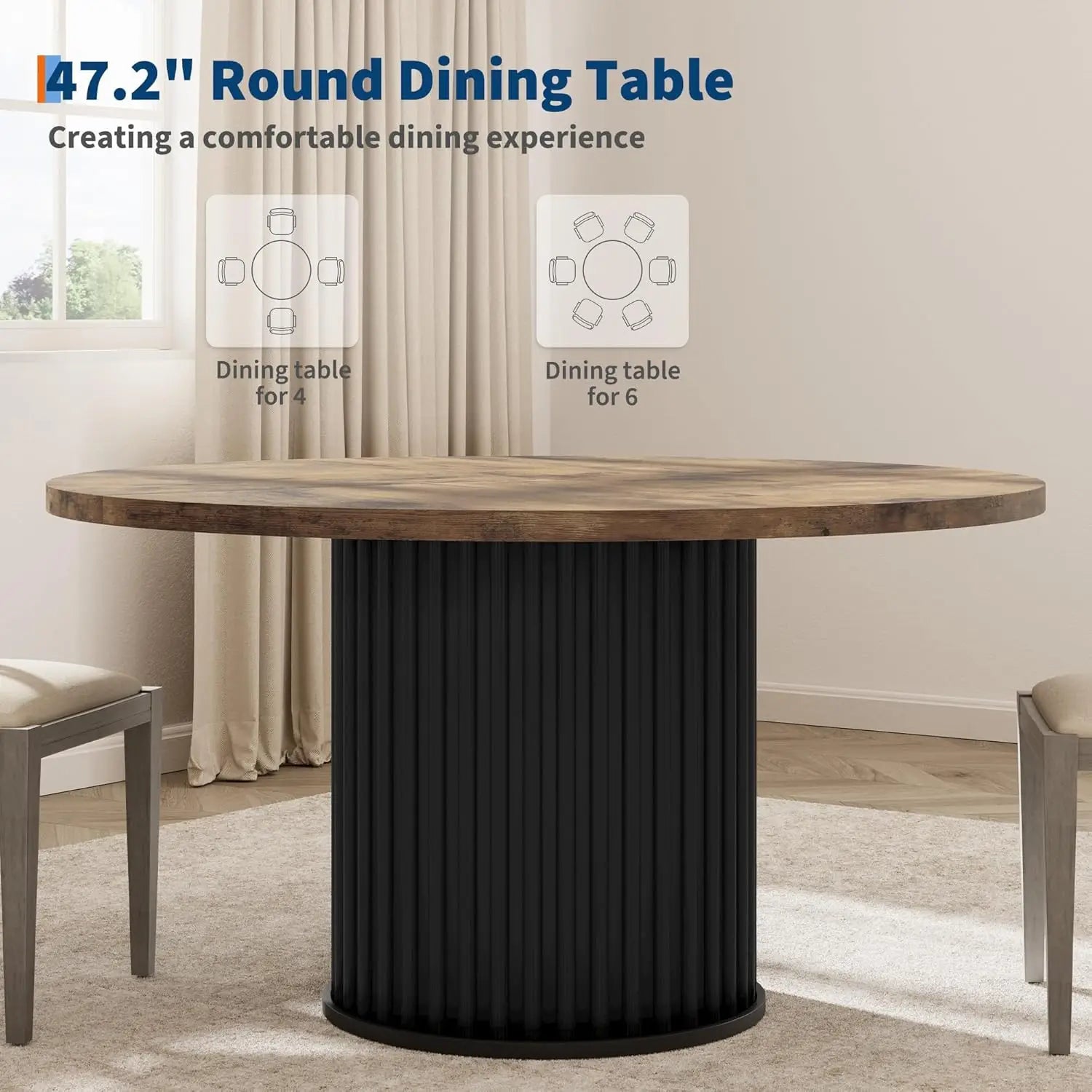 Wave Pedestal Dining Table