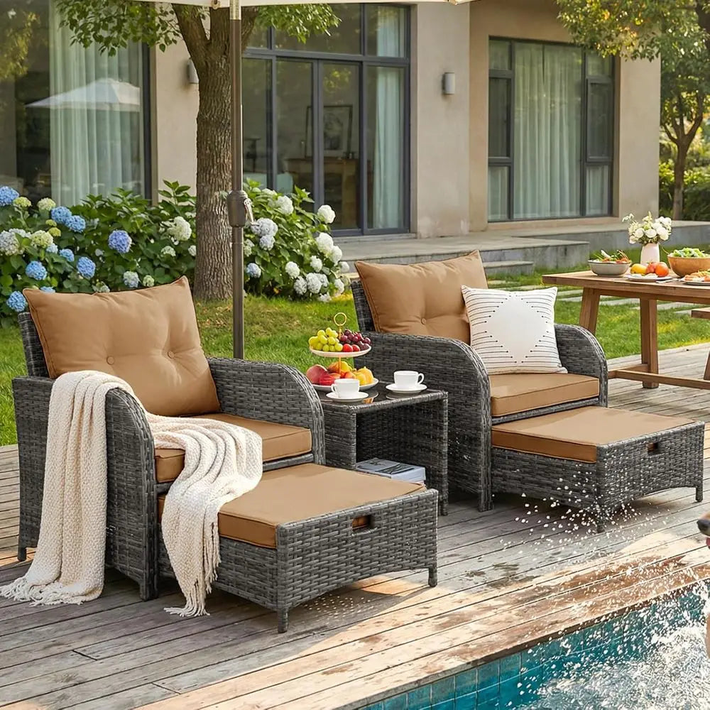 Outdoor Rattan Chair Set