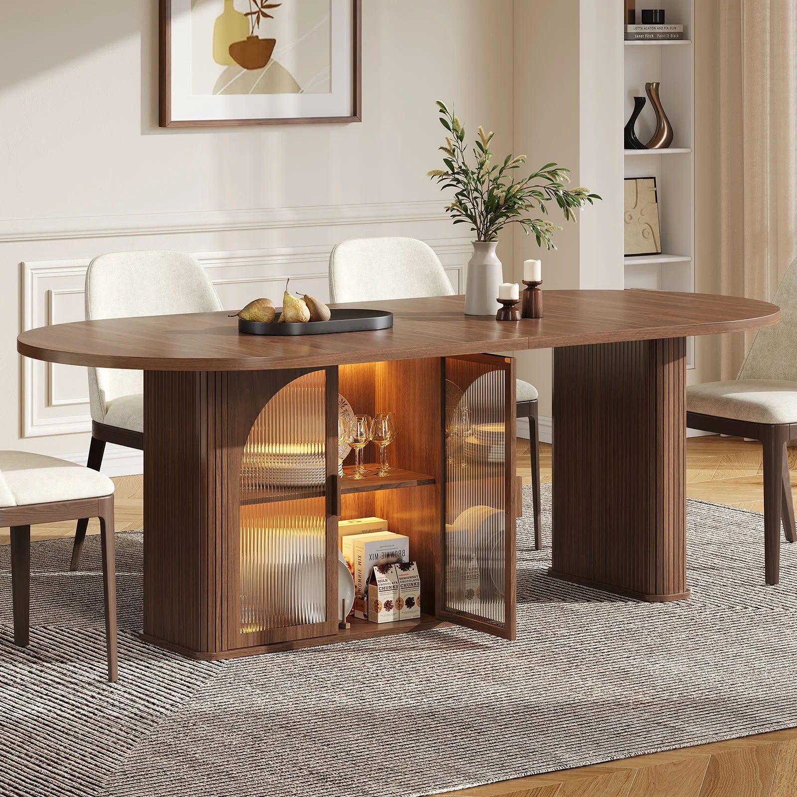 Walnut Oval Dining Table