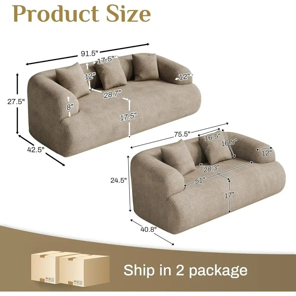 Plush Chenille Sectional