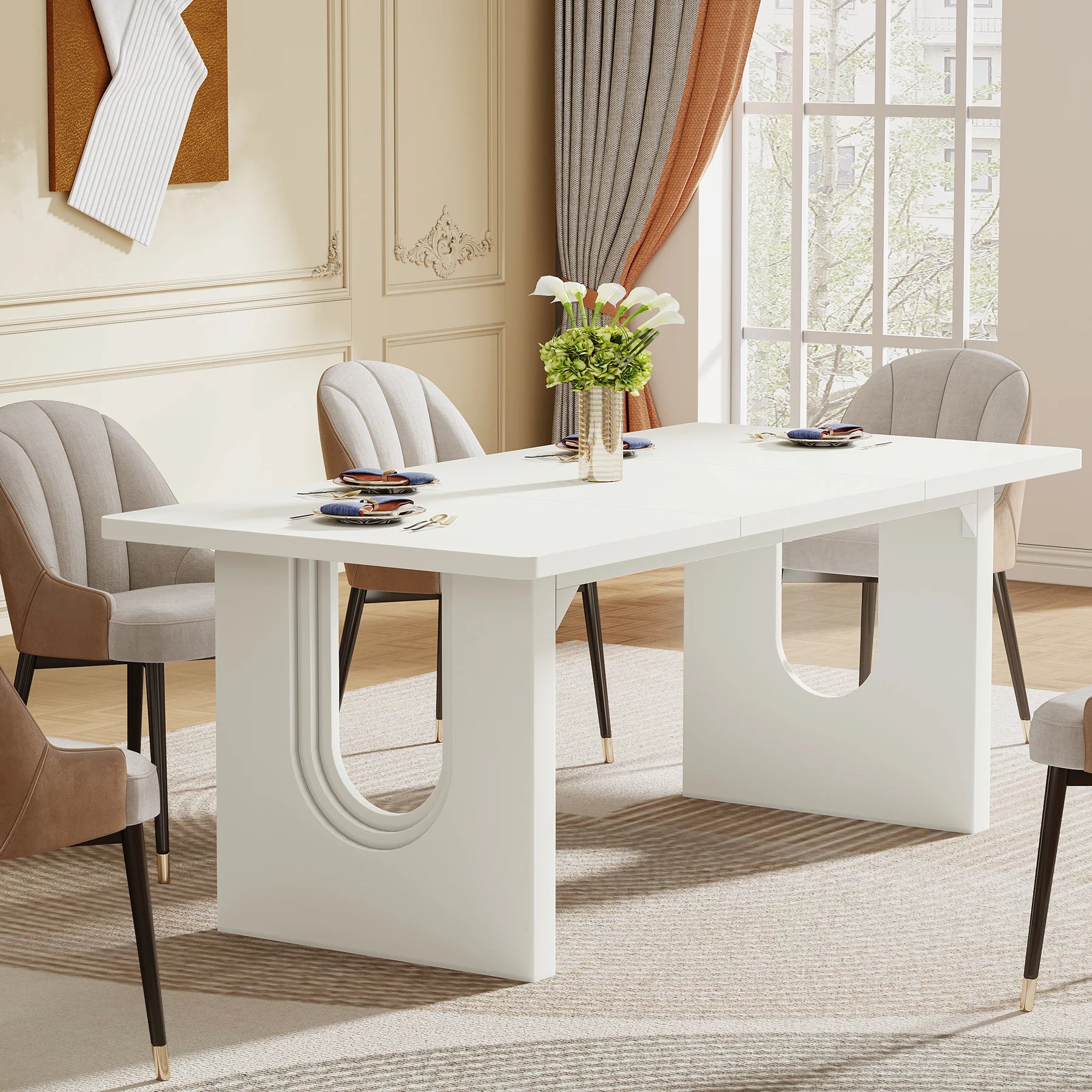 Large Pedestal Dining Table