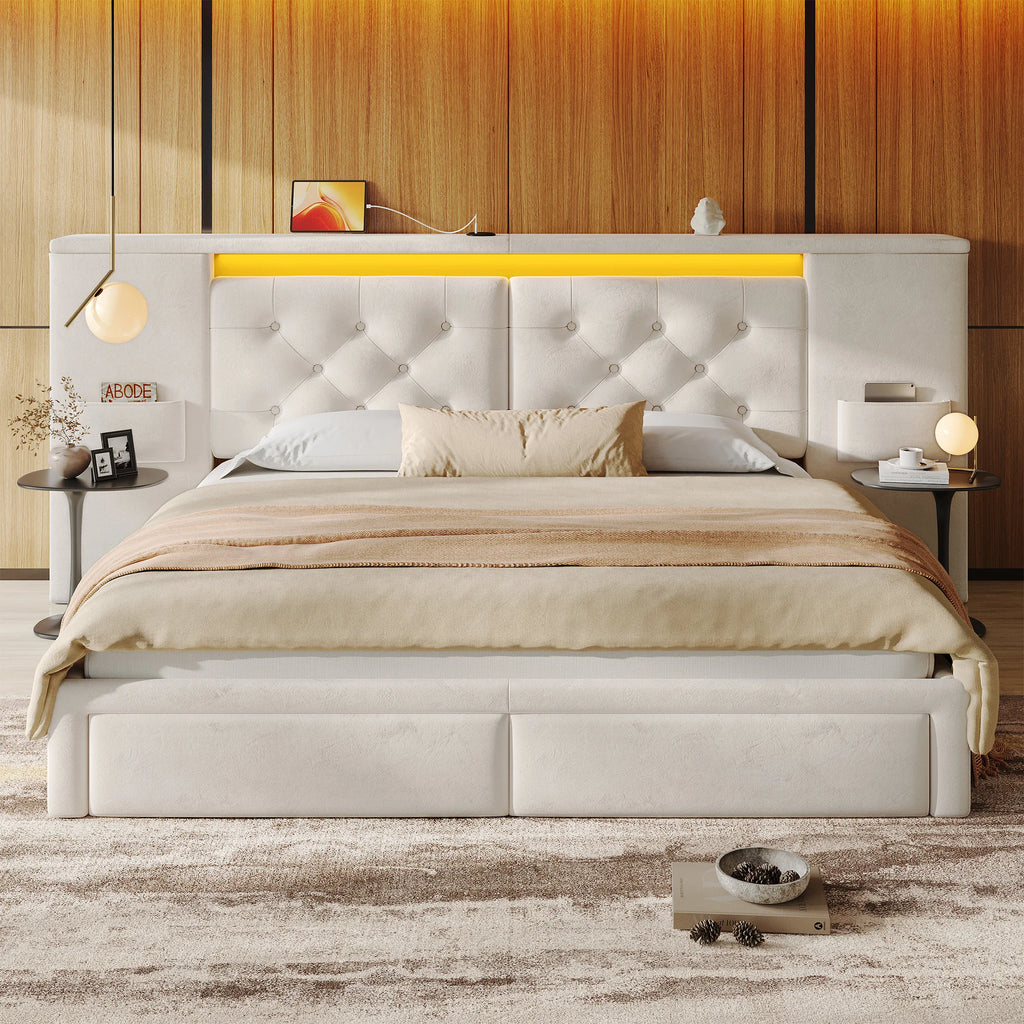 LED Storage Bed Frame