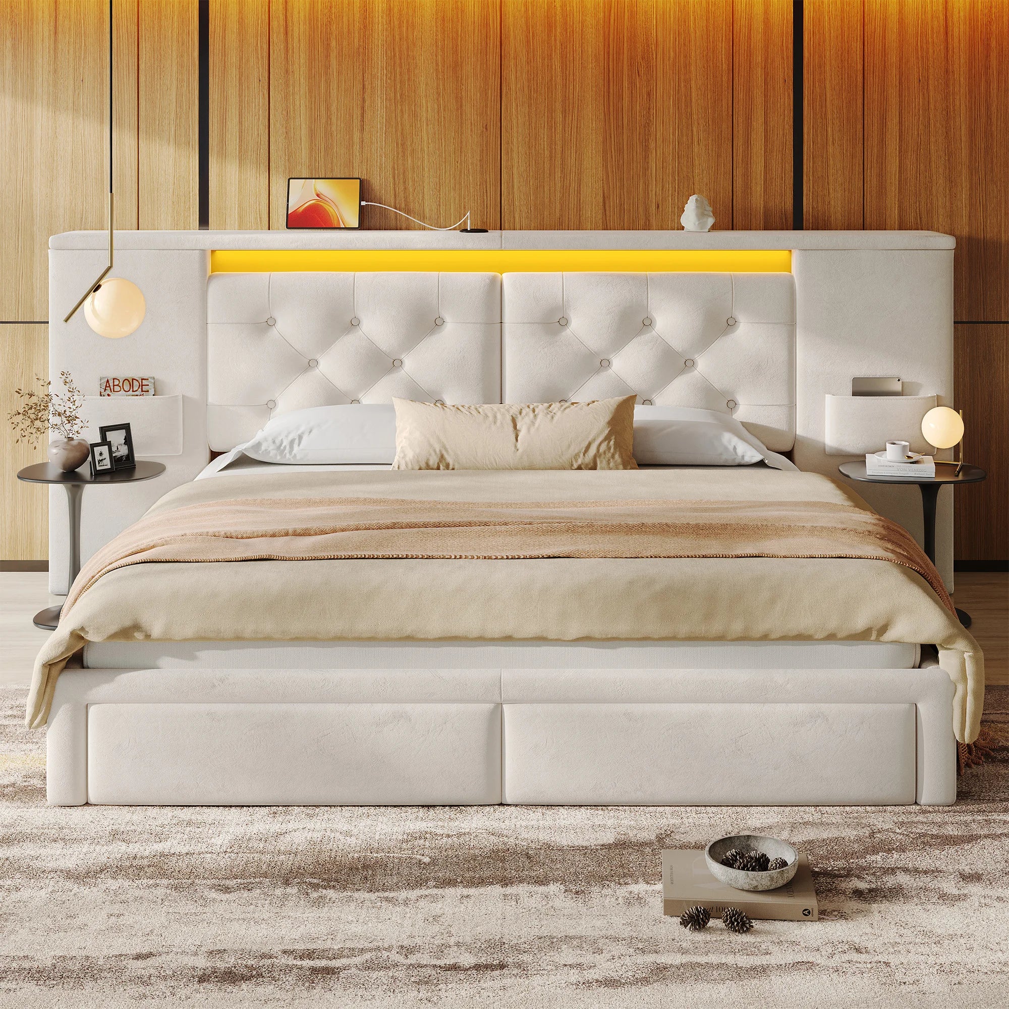 LED Storage Bed Frame
