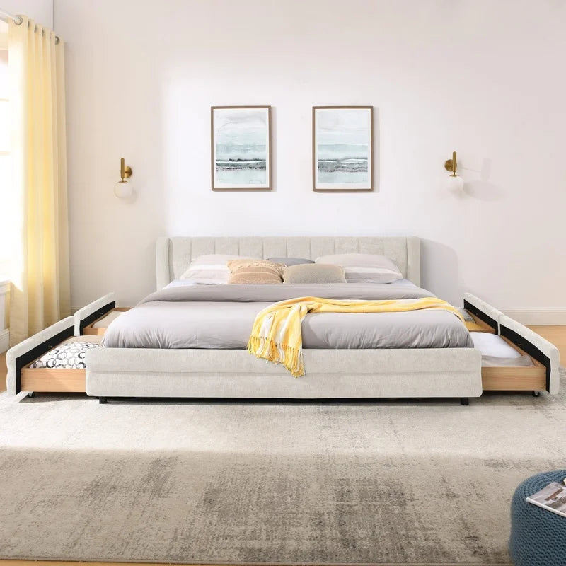 Chenille Storage Bed