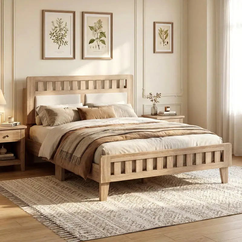 Mid-Century Wood Bed