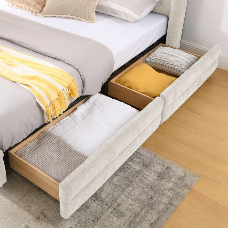 Chenille Storage Bed
