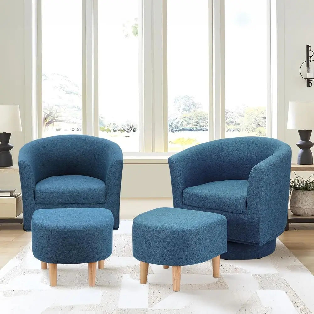 Swivel Barrel Chair Set