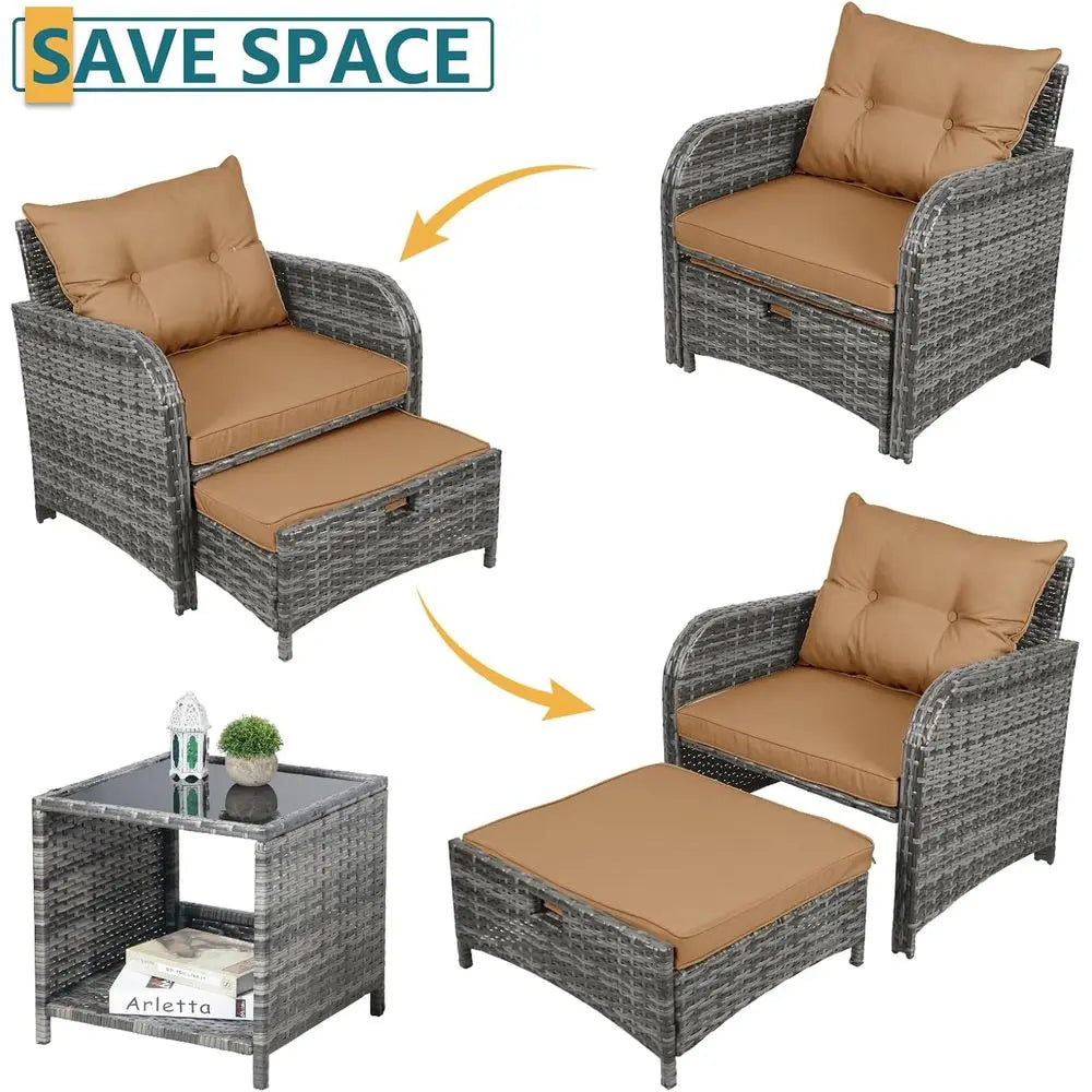 Outdoor Rattan Chair Set