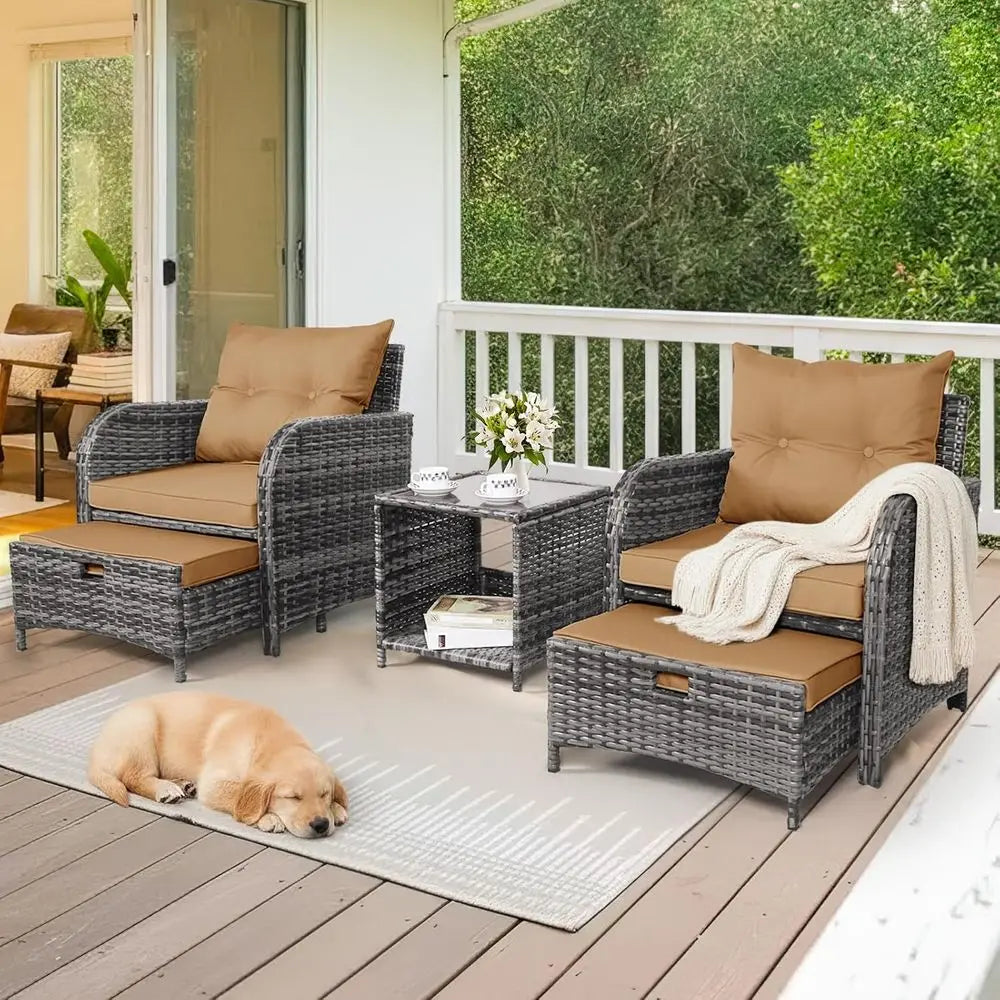 Outdoor Rattan Chair Set