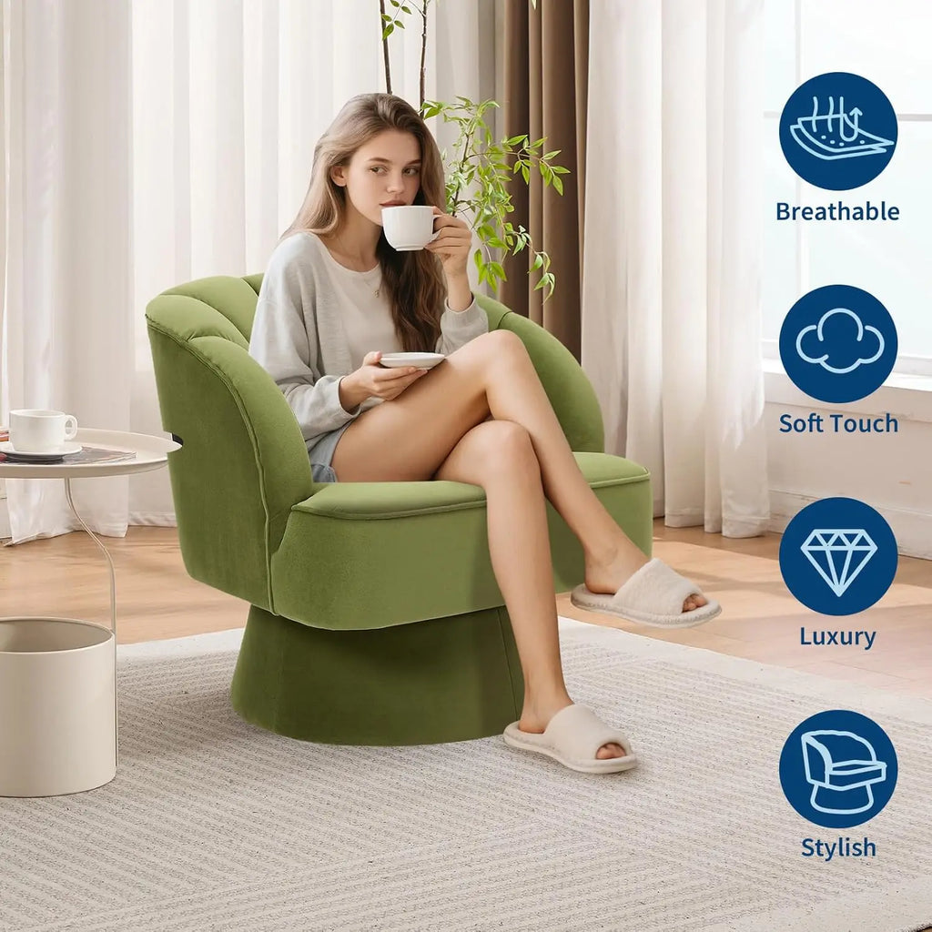 Velvet Swivel Chair