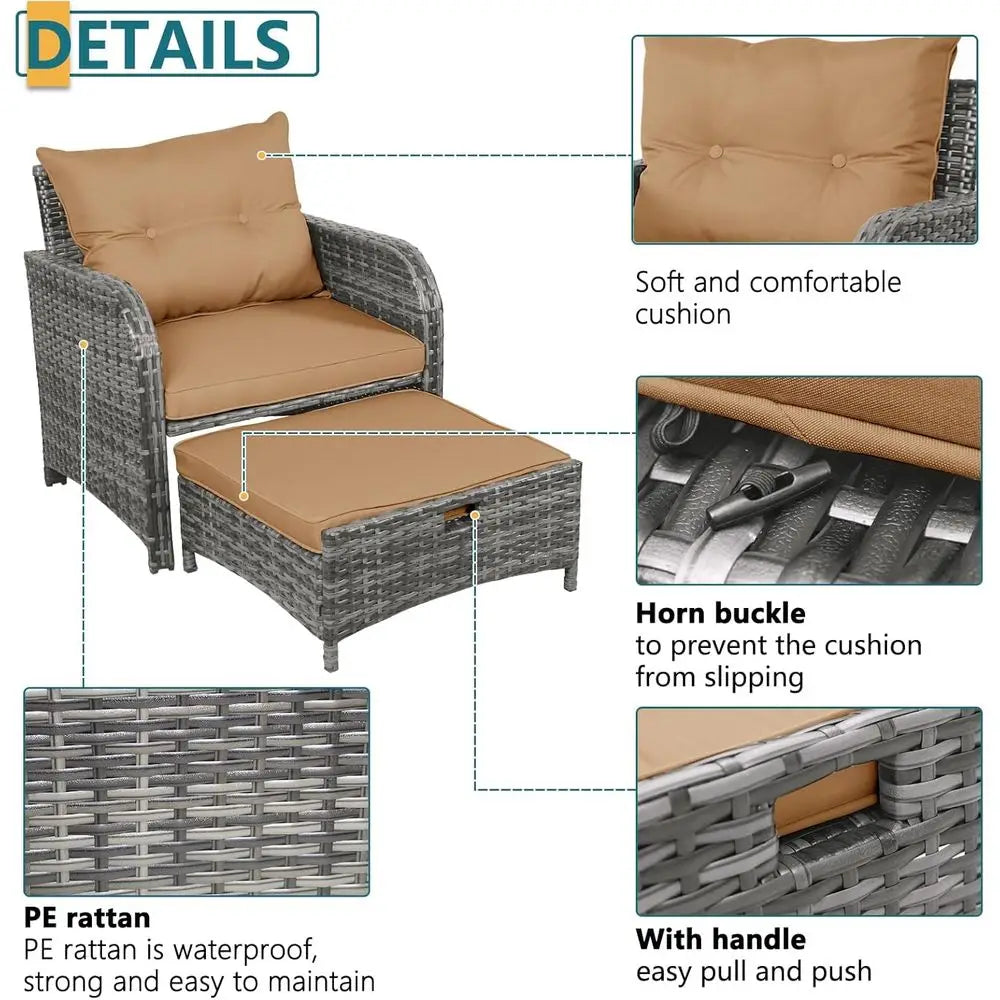Outdoor Rattan Chair Set