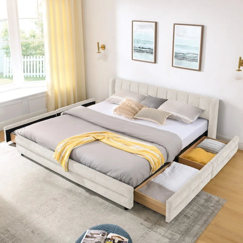 Chenille Storage Bed