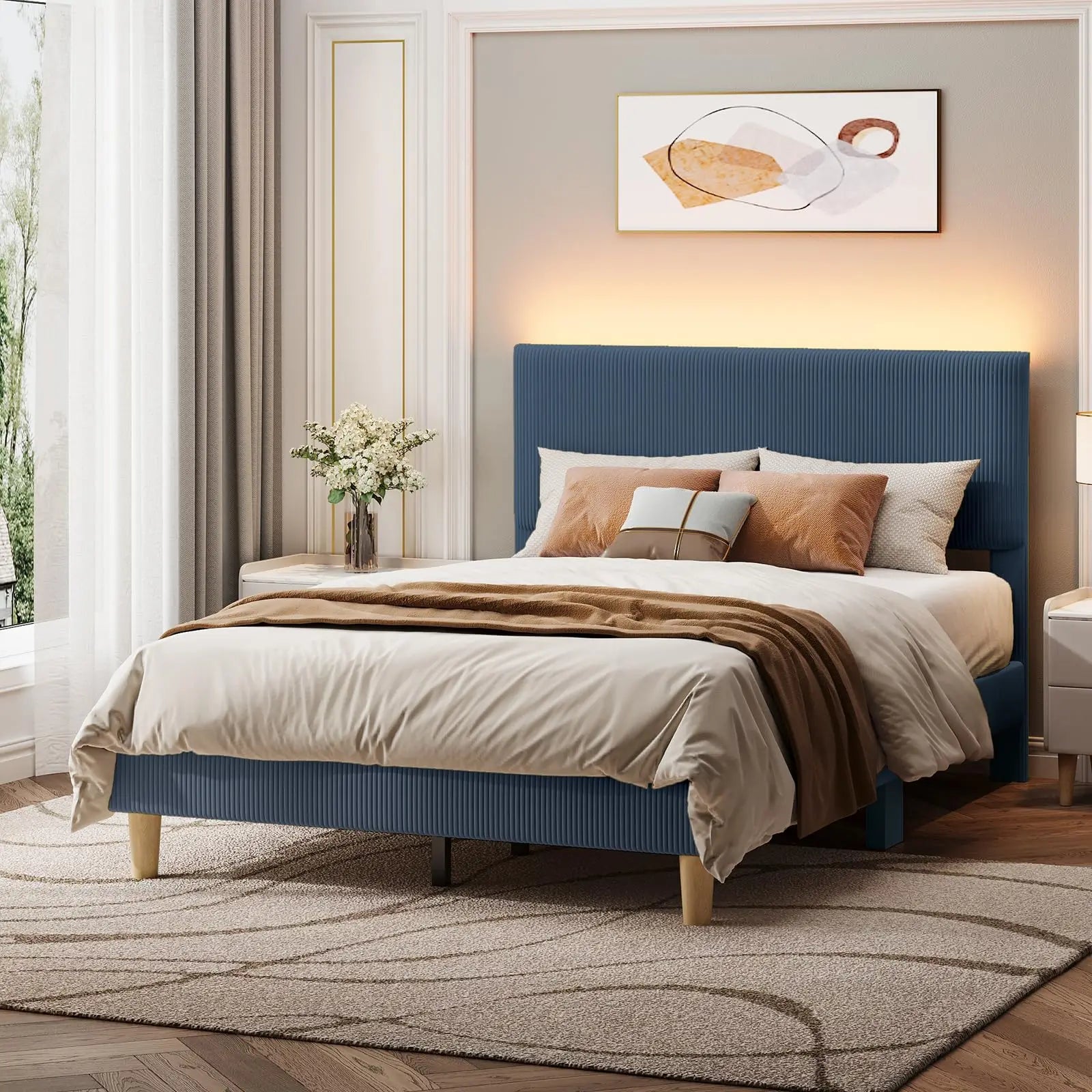 LED Upholstered Bed