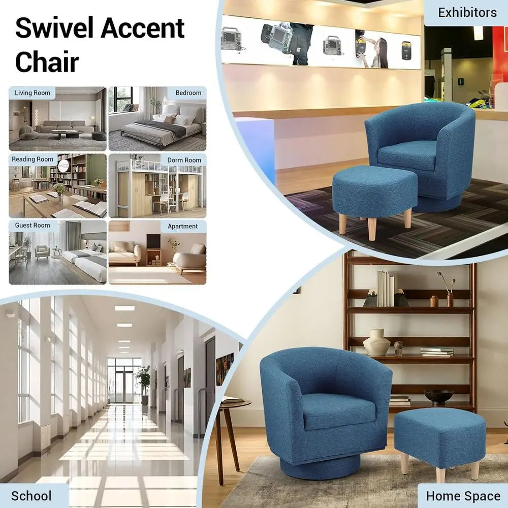 Swivel Barrel Chair Set